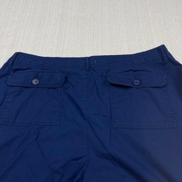Liz Claiborne Cropped Pants Women's 14 Navy Blue Stretch Comfy - Picture 8 of 8